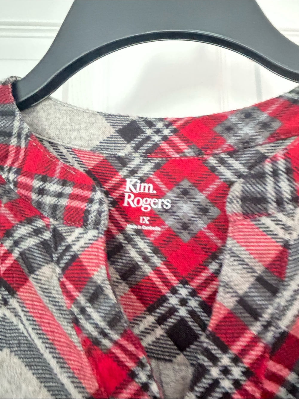 Kim Rogers 1X plaid top - Picture 2 of 4
